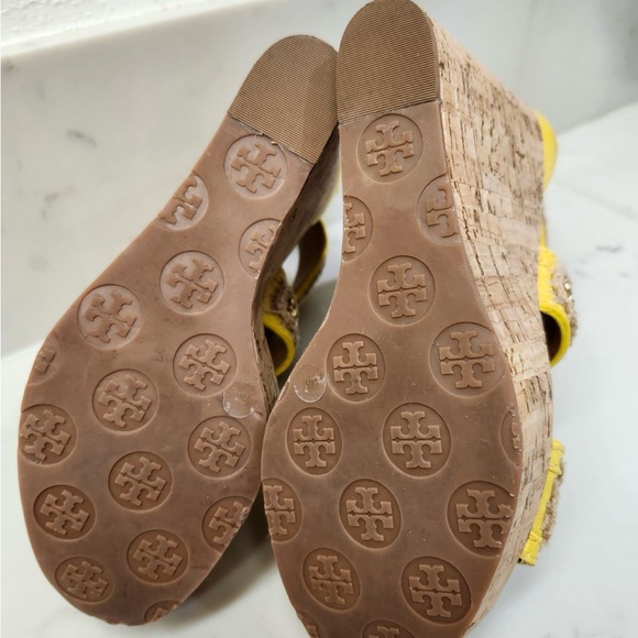 Tory Burch Yellow Wedge Sandals - Picture 5 of 6